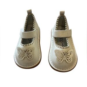 Wee Squeak Toddler Girl Camille Gold Shimmer Shoes | 4